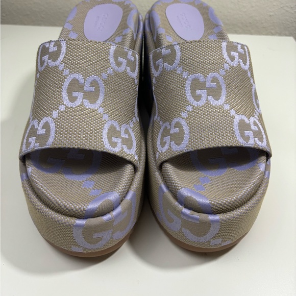Gucci Jumbo GG Platform Mules Sandals Slide - Picture 2 of 9